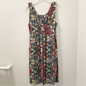 Garnet Hill Floral Sleeveless Dress - Multicolor
